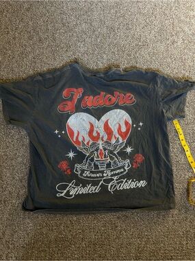 J'adore Limited Edition Graphic Tee - grey & orange